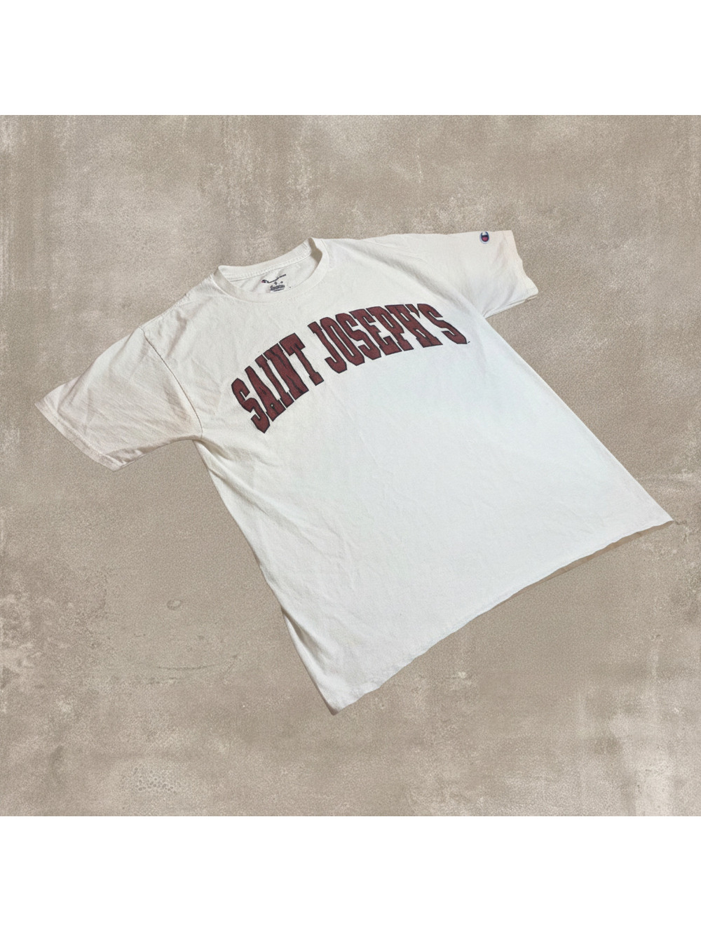 Champion Mens M Saint Josephs University T Shirt White Crimson Graphic Tee